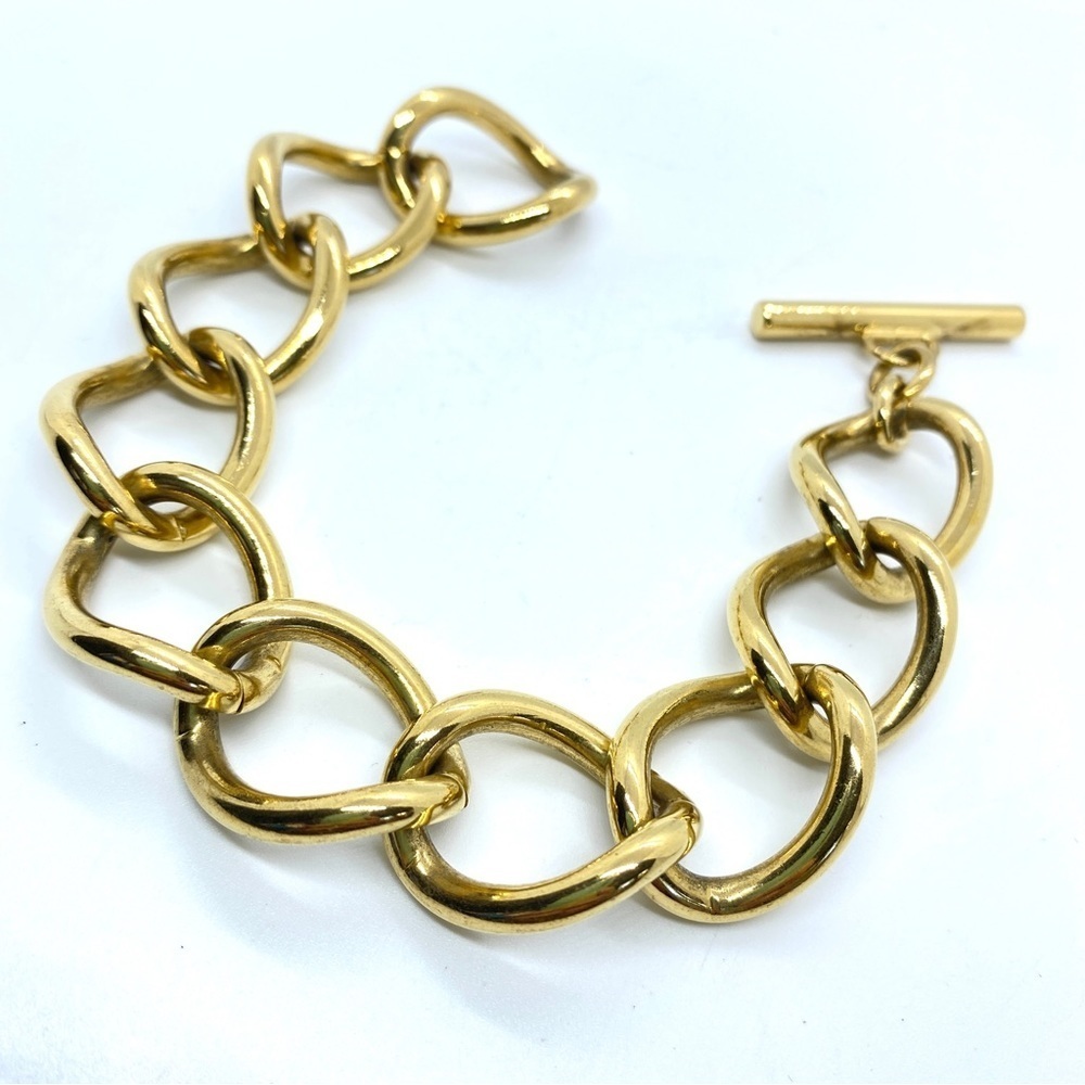 Gold Chunky Toggle Clasp Link Bracelet